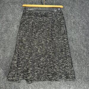 Banana Republic Skirt Womens 4 Black Cotton Wool Italian Pencil Side Zip Vents